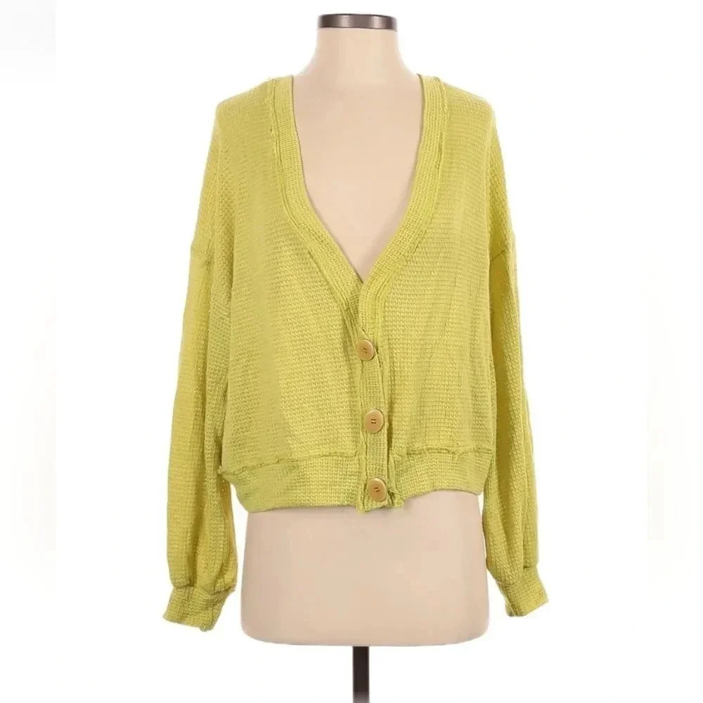 Moon River Waffle Button Up Cardigan